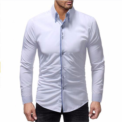 2018 new best selling mens shirts double-layer collar door edging mens casual slim long-sleeved shirt solid color long-sleeved
2018 new best selling mens shirts double-layer collar door edging mens casual slim long-sleeved shirt solid color long-sleeved