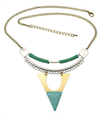 Idealway Retro Alloy Triangle Metal Natural Turquoise Leather Long Pendant Necklace Women Jewelry
Idealway Retro Alloy Triangle Metal Natural Turquoise Leather Long Pendant Necklace Women Jewelry