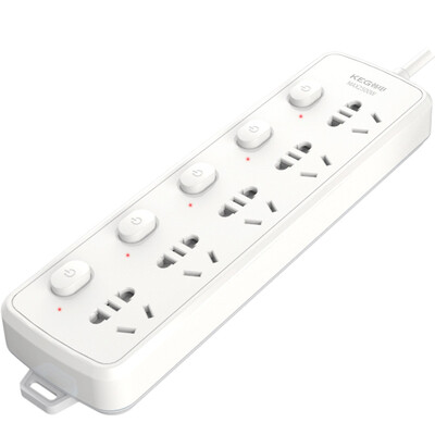 Korean electric KEG new national standard socket plug strip board wiring board home security tow board HD-ZS-05K5-A 5 plug length 5 m independent switch 10A2500W