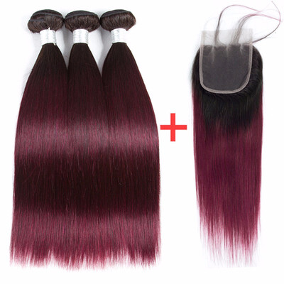 HCDIVA Ombre Color 3 Bundles With Lace Closure 1B99 Dark Roots Brazilian Straight Hair Ombre Bundles With Closure Virgin
HCDIVA Ombre Color 3 Bundles With Lace Closure 1B99 Dark Roots Brazilian Straight Hair Ombre Bundles With Closure Virgin