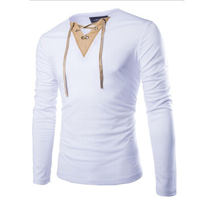 Men's classic suede stitching V-neck long-sleeved jacket Slim bottoming shirt T shirt
Men's classic suede stitching V-neck long-sleeved jacket Slim bottoming shirt T shirt