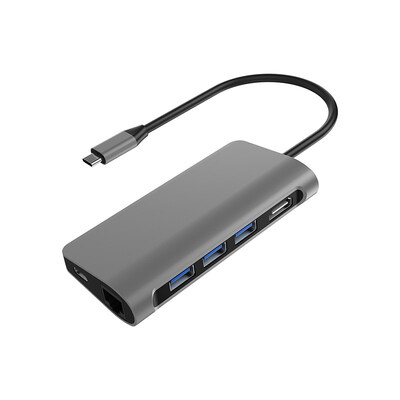 8 Ports USB-C Hub USB type C 4k video docking station with HDMI3 USB30 60W Type C PD Gigabit Ethernet port for MacBook Pro
8 Ports USB-C Hub USB type C 4k video docking station with HDMI3 USB30 60W Type C PD Gigabit Ethernet port for MacBook Pro