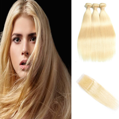 HCDIVA Peruvian 613 Blond Straight Hair Bundle With Closure 44 Closure Remy Hair 4PCSLOT Free Shipping Human Hair Extensions 
HCDIVA Peruvian 613 Blond Straight Hair Bundle With Closure 44 Closure Remy Hair 4PCSLOT Free Shipping Human Hair Extensions
