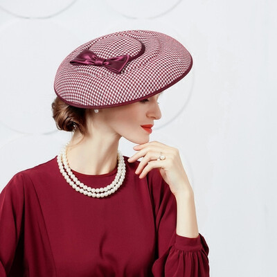 New Arrival Lady Fedoras Hat Adult British Fashion Wool Hat Girls Make Up Dress Hat Female Party Hat Women Church Cap B-7874