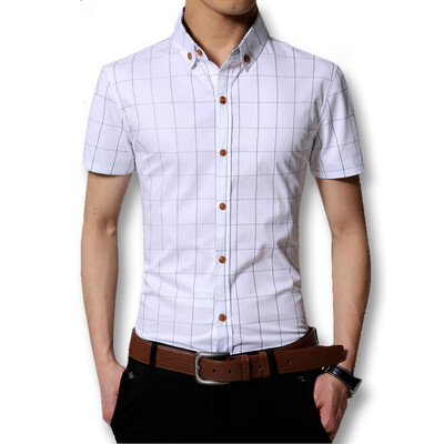 New Men Plaid Shirts Summer 2016 Men Fashion Designers Shirts Short Sleeves Dress Casual Shirts Cotton Plus Size M-5XL Slim Fits
New Men Plaid Shirts Summer 2016 Men Fashion Designers Shirts Short Sleeves Dress Casual Shirts Cotton Plus Size M-5XL Slim Fits