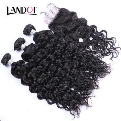 9A Lace Closure With 3 Bundles Malaysian Virgin Hair Natural Water Wave 4PcsLot Wet And Wavy Curly Human Hair Weaves And Closures
9A Lace Closure With 3 Bundles Malaysian Virgin Hair Natural Water Wave 4PcsLot Wet And Wavy Curly Human Hair Weaves And Closures