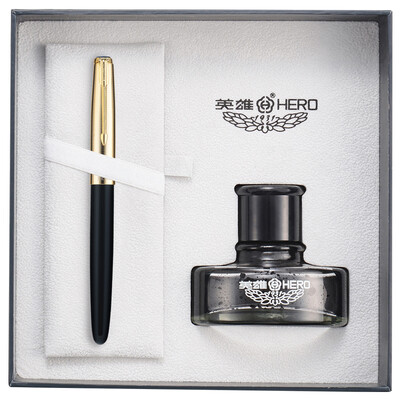 Hero HERO 120 gold-plated grid cap 12K gold tip pen ink pen gold pen ink gift box black
Hero HERO 120 gold-plated grid cap 12K gold tip pen ink pen gold pen ink gift box black