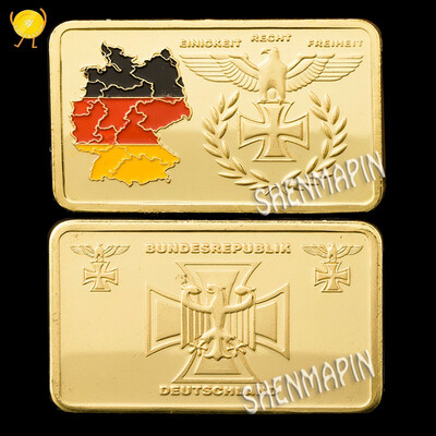 Germany map commemorative gold bar three-dimensional relief cross flying eagle challenge coin collectibles
Germany map commemorative gold bar three-dimensional relief cross flying eagle challenge coin collectibles