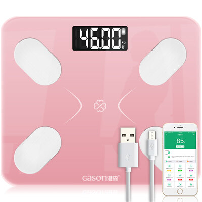 Gangshen GASON intelligent body fat scale electronic scales weight scale upgrade 68 items of human health data Bluetooth APP control called fat weight loss scale rose gold charged version