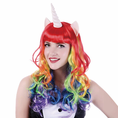 Unicorn Cosplay Wig With Bangs Long Natural Wave Synthetic Hair 26inch 200g Custom Halloween Party Wigs For Women Heat Resistant
Unicorn Cosplay Wig With Bangs Long Natural Wave Synthetic Hair 26inch 200g Custom Halloween Party Wigs For Women Heat Resistant