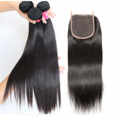 Brazilian Straight Human Hair Bundles 3pcs with 4x4 Lace Closure Non Remy Human Hair Straight
Brazilian Straight Human Hair Bundles 3pcs with 4x4 Lace Closure Non Remy Human Hair Straight
