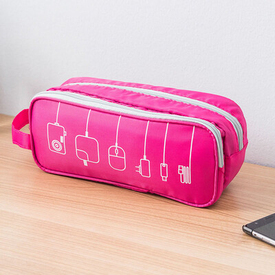 Ou Runzhe storage bag Oxford cloth digital storage bag travel travel bag rose red