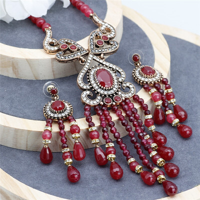 Bohemia Ethnic Beads Jewelry Sets Natural Stones Handmade Long Tassel Pendant Necklace Resin Dangle Earring India Wedding Bijoux
Bohemia Ethnic Beads Jewelry Sets Natural Stones Handmade Long Tassel Pendant Necklace Resin Dangle Earring India Wedding Bijoux