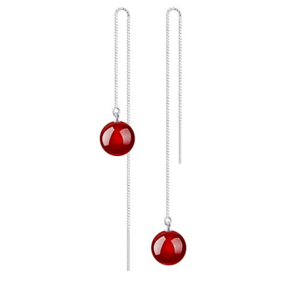 High Quality Black Red Stone Long Dangle Earring For Women Vintage Fashion Jewelry White Gold Plated Accessories B113
High Quality Black Red Stone Long Dangle Earring For Women Vintage Fashion Jewelry White Gold Plated Accessories B113