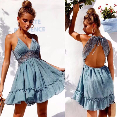 4 Styles Women Sexy Backless Camis Lace Dress Sleeveless Deep V-neck Casual Beach Party Summer Dress Plus Size White Dress
4 Styles Women Sexy Backless Camis Lace Dress Sleeveless Deep V-neck Casual Beach Party Summer Dress Plus Size White Dress