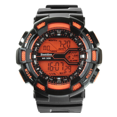 BESTDON BD5517G Mens Fashionable LED Backlight 30M Waterproof Electronic Sports Watch w CalendarBlack Orange
BESTDON BD5517G Mens Fashionable LED Backlight 30M Waterproof Electronic Sports Watch w CalendarBlack Orange