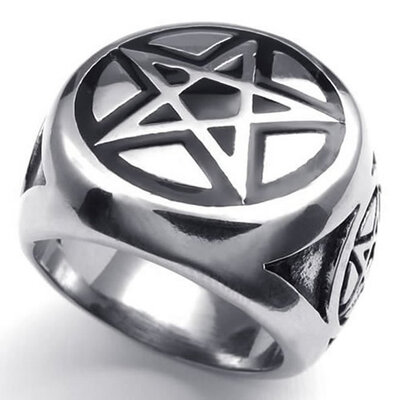Hpolw Silver&Black Stainless Steel Top Quanlity Pentagram men Ring Miraculous Charm Magic Rings
Hpolw Silver&Black Stainless Steel Top Quanlity Pentagram men Ring Miraculous Charm Magic Rings