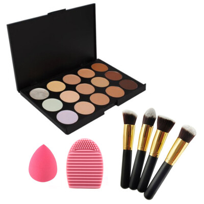 4 pcs Brushes&1 pcs 15 Color Concealer & 1 Waterdrop Shape Sponge Makeup Kit multi-Color
4 pcs Brushes&1 pcs 15 Color Concealer & 1 Waterdrop Shape Sponge Makeup Kit multi-Color