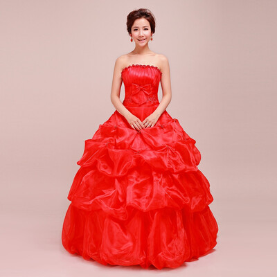 3 Color For Available 2018 Korean Style Sweet Princess Wedding Dress Large Size Red White Pink Retro Lotus Bridal Wedding Dress
3 Color For Available 2018 Korean Style Sweet Princess Wedding Dress Large Size Red White Pink Retro Lotus Bridal Wedding Dress