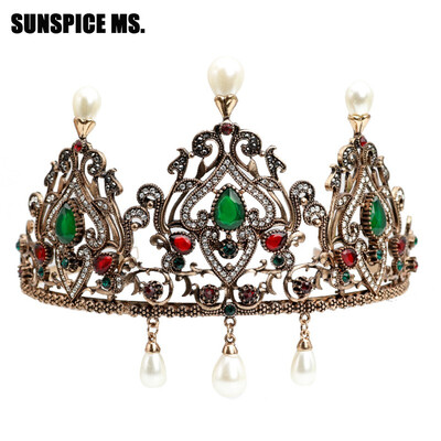SUNSPICE MS Turkish Ethnic Flower Tiaras For Women Antique Gold Color Imitation Pearl Stage Crown Retro Vintage Hair Jewelry New
SUNSPICE MS Turkish Ethnic Flower Tiaras For Women Antique Gold Color Imitation Pearl Stage Crown Retro Vintage Hair Jewelry New