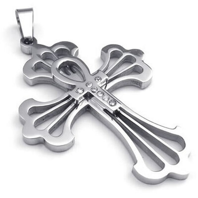 Hpolw Mens&Womens Stainless Steel Casting Sterling silver Egyptian Ankh Pendant Hollow Out Cross Necklace18-26 inch Chain
Hpolw Mens&Womens Stainless Steel Casting Sterling silver Egyptian Ankh Pendant Hollow Out Cross Necklace18-26 inch Chain
