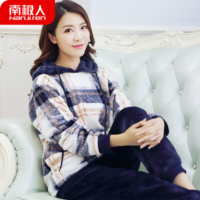 Antarctic pajamas women winter flannel thick warm coral fleece winter sweet student autumn Korean version of the ladies home service suit NAS5X21022JD-12 female striped hood M
Antarctic pajamas women winter flannel thick warm coral fleece winter sweet student autumn Korean version of the ladies home service suit NAS5X21022JD-12 female striped hood M
