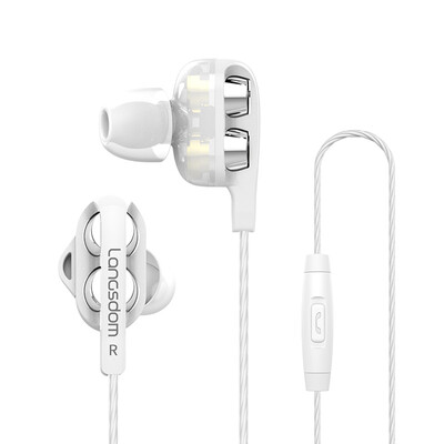 Lanston D4X in-ear headphones double moving quad core subwoofer sound insulation noise reduction HiFi universal Apple Huawei millet mobile phone karaoke chicken game headset white
Lanston D4X in-ear headphones double moving quad core subwoofer sound insulation noise reduction HiFi universal Apple Huawei millet mobile phone karaoke chicken game headset white