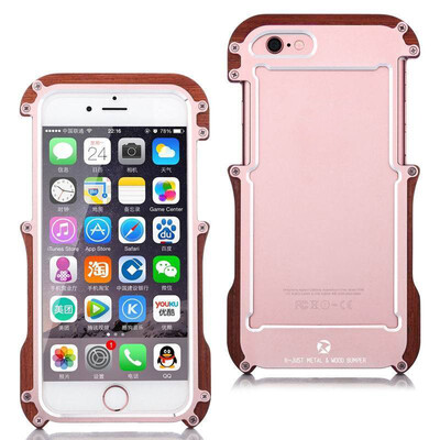 R-JUST Luxury Aluminum Metal Real Natural Wood Hybrid Bumper Case Cover for iPhone 6 6S Plus
R-JUST Luxury Aluminum Metal Real Natural Wood Hybrid Bumper Case Cover for iPhone 6 6S Plus