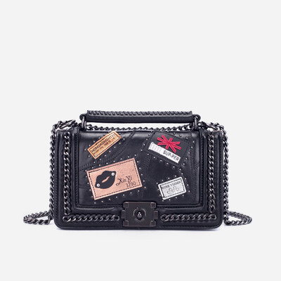 PAIZI retro badge bag small fragrance chain bag shoulder slung handbag bag fashion small square bag tide 9079-13 black
PAIZI retro badge bag small fragrance chain bag shoulder slung handbag bag fashion small square bag tide 9079-13 black