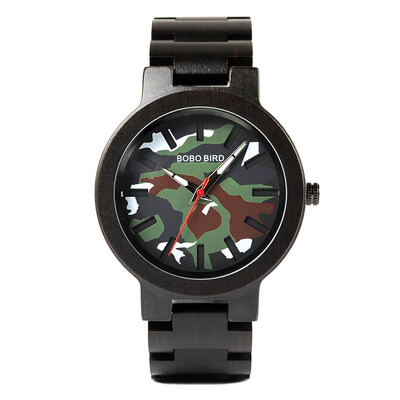 BOBO BIRD wooden quartz pointer watch R16