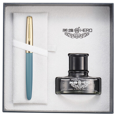 Hero HERO 120 gold-plated grid pen cap 12K gold tip pen ink pen gold pen ink gift box lake blue
Hero HERO 120 gold-plated grid pen cap 12K gold tip pen ink pen gold pen ink gift box lake blue