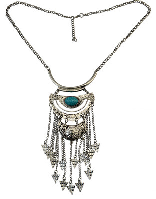 Idealway 2 Colors Gold Silver Alloy Vintage Moon Shape Triangle Chain Tassel Pendant Inlay Turquoise Stone Necklaces Women Jewelry
Idealway 2 Colors Gold Silver Alloy Vintage Moon Shape Triangle Chain Tassel Pendant Inlay Turquoise Stone Necklaces Women Jewelry