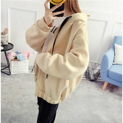 2018 autumn&winter hooded plus velvet loose sweater in the long sweater student jacket female zipper bat sleeve jacket
2018 autumn&winter hooded plus velvet loose sweater in the long sweater student jacket female zipper bat sleeve jacket