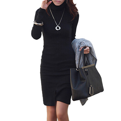 CT&HF Korean Women Sexy Fashion Dress Women Pure Color Elegant Temperament Silm Dress Contracted Turtleneck Knitted Dress
CT&HF Korean Women Sexy Fashion Dress Women Pure Color Elegant Temperament Silm Dress Contracted Turtleneck Knitted Dress