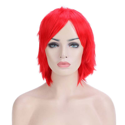 Halloween Unisex Anime Fashion Short Wig Cosplay Party Straight Hair Cosplay Full Wigs red