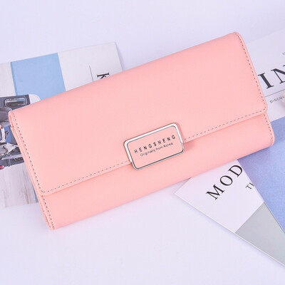 Ladies long simple multi function wallet multifunctional handbag buckle wallet candy purse wallet
