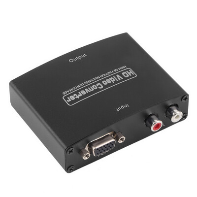 New VGA to HDMI HD VGA R/ Audio and Video Converter to HDMI Adapter Box Black