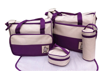 5pcs Baby Changing Diaper Nappy Bag Mummy Mother Handbag multifunctional set