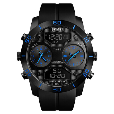 SKMEI 1355 Men Quartz 3 Time Chrono Watches Countdown Analog Digital Display Wristwatch 5ATM Waterproof Fashion Casual Backlight
SKMEI 1355 Men Quartz 3 Time Chrono Watches Countdown Analog Digital Display Wristwatch 5ATM Waterproof Fashion Casual Backlight