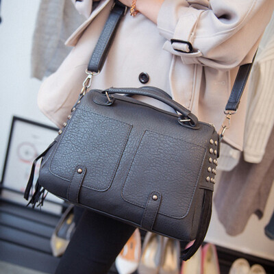 2016 new fashion bucket Boston handbag for women leather rivet double pocket shoulder bag tote bags handbags brands cross-body bags
2016 new fashion bucket Boston handbag for women leather rivet double pocket shoulder bag tote bags handbags brands cross-body bags
