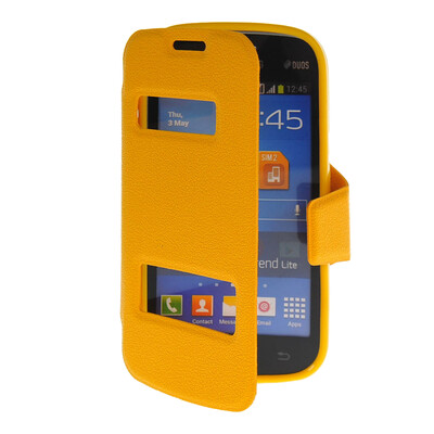MOONCASE View Window Leather Side Flip Pouch Stand Shell Back Case Cover for Samsung Galaxy Trend Lite S7390 / S7392 Yellow
MOONCASE View Window Leather Side Flip Pouch Stand Shell Back Case Cover for Samsung Galaxy Trend Lite S7390 / S7392 Yellow