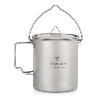 Romacci TOMSHOO Ultralight Titanium Pot Portable Titanium Water Mug Cup with Lid And Foldable Handle 750ml
Romacci TOMSHOO Ultralight Titanium Pot Portable Titanium Water Mug Cup with Lid And Foldable Handle 750ml