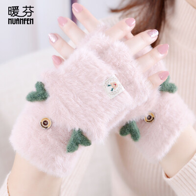 Warm Fen NuanFen gloves women warm winter fashion plus velvet thickening riding plush writing office cute cartoon Korean version flip half finger Christmas gift A3299A pink
Warm Fen NuanFen gloves women warm winter fashion plus velvet thickening riding plush writing office cute cartoon Korean version flip half finger Christmas gift A3299A pink