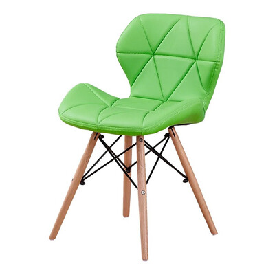Modern restaurant used wooden legs dining leather chair