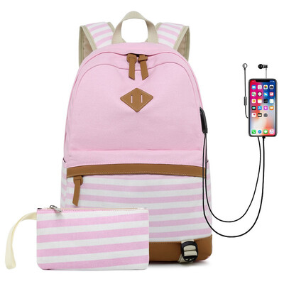 Canvas backpack female fashion Korean print handbags middle school student bag striped canvas backpack
Canvas backpack female fashion Korean print handbags middle school student bag striped canvas backpack
