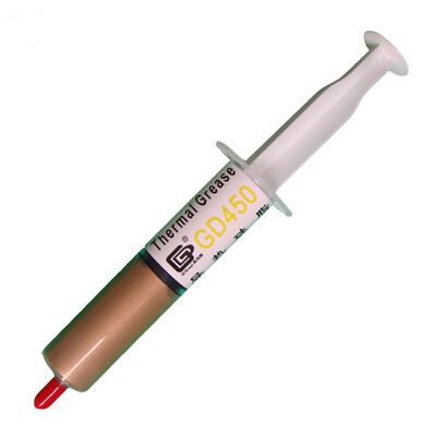 GD Brand GD450 Thermal Paste Grease Silicone Heat Sink Compound Golden Net Weight 30 Grams For CPU Cooler Fan Syringe Packing SY30
GD Brand GD450 Thermal Paste Grease Silicone Heat Sink Compound Golden Net Weight 30 Grams For CPU Cooler Fan Syringe Packing SY30
