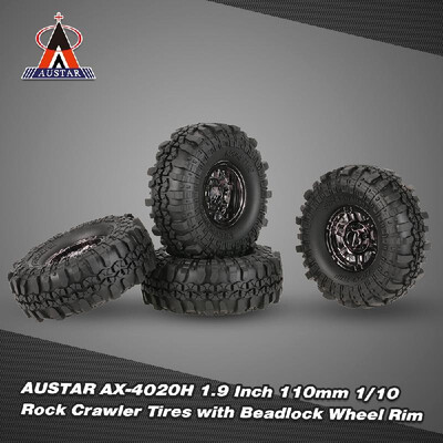 4Pcs AUSTAR AX-4020E 19 Inch 110mm 110 Rock Crawler Tires with Beadlock Wheel Rim for D90 SCX10 AXIAL RC4WD TF2 RC Car
4Pcs AUSTAR AX-4020E 19 Inch 110mm 110 Rock Crawler Tires with Beadlock Wheel Rim for D90 SCX10 AXIAL RC4WD TF2 RC Car