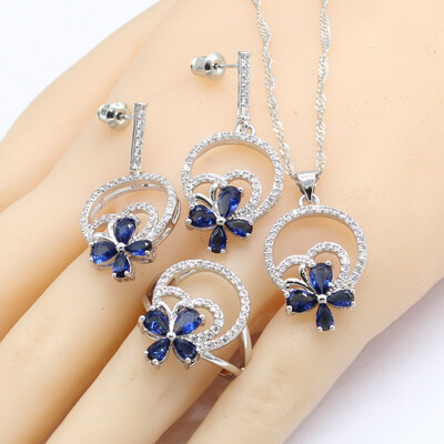 5 Colors 925 Silver Jewelry Sets For Women Bridal Semi-precious Earrings Necklace Pendant Ring Christmas Gift
5 Colors 925 Silver Jewelry Sets For Women Bridal Semi-precious Earrings Necklace Pendant Ring Christmas Gift