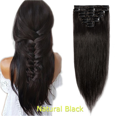40-60cm 8pcsset 1618202224" 100 human Hair Extensions Natural Straight Clip In Hair Extentions Soft Reusable
40-60cm 8pcsset 1618202224" 100 human Hair Extensions Natural Straight Clip In Hair Extentions Soft Reusable