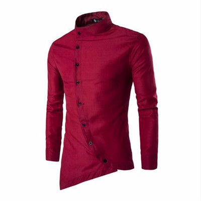 Men Shirt 2018 Personality Oblique Button Irregular Men Casual Dress Shirt New Arrival Long Sleeve Slim Fit Quality Male Shirts
Men Shirt 2018 Personality Oblique Button Irregular Men Casual Dress Shirt New Arrival Long Sleeve Slim Fit Quality Male Shirts